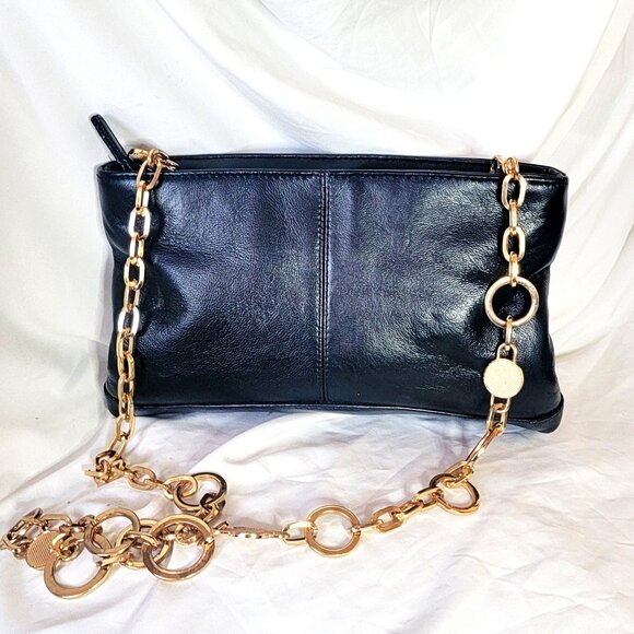 Handbags - Black Leather Clutch / Crossbody Handbag – Great Condition!
